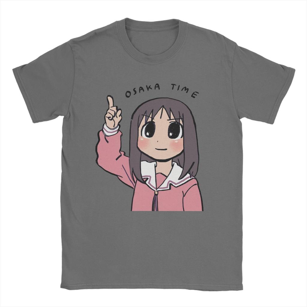 Męskie Koszulki Osaka Time Ayumu Anime Azumanga Daioh Vintage Czysta Bawełna T-shirty Krótki Rękaw Koszulka Okrągły Dekolt Odzież Nadruk