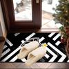 Black And White Stripes With Shield Printed Area Rug for Office, Chair Rug, Decorative Carpet Floor Mat, Large Size Fan gifts Christmas gifts