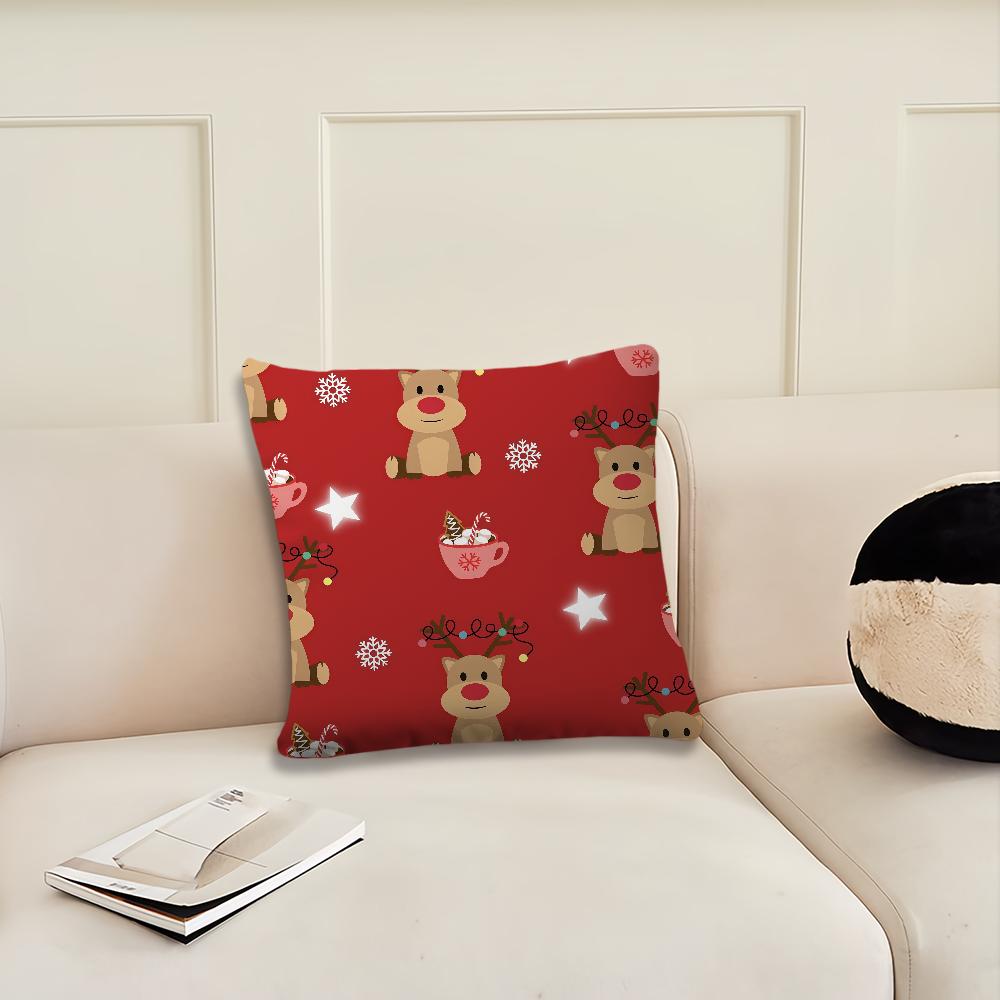 Christmas Cartoon Deer Cute cushion cover Pillow Cover Decoration Room Home Sofa living Office Car Nordic Simplicity