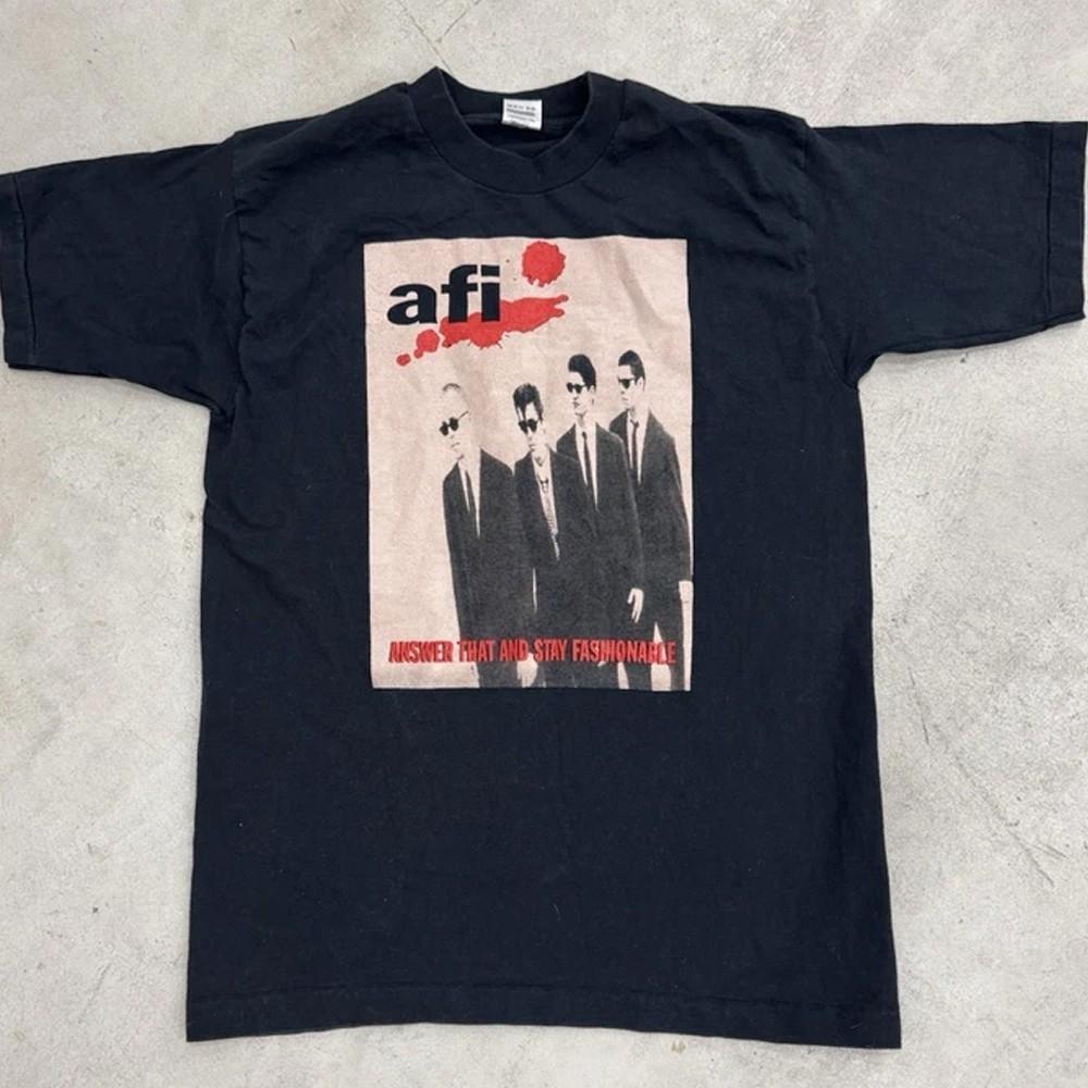 

Вінтажний Футболка AFI 90-ті 1995 Answer That And Stay Fashionable 16D543 Унісекс Футболка S