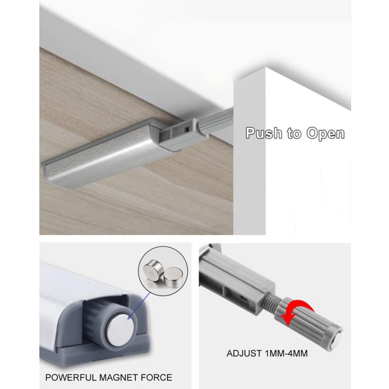 10-1PC Cabinet Catches Push To Open Damper Catch Set For Door Drawer Cabinet Magnetic Push Latches Soft Closer Rebound Hardware