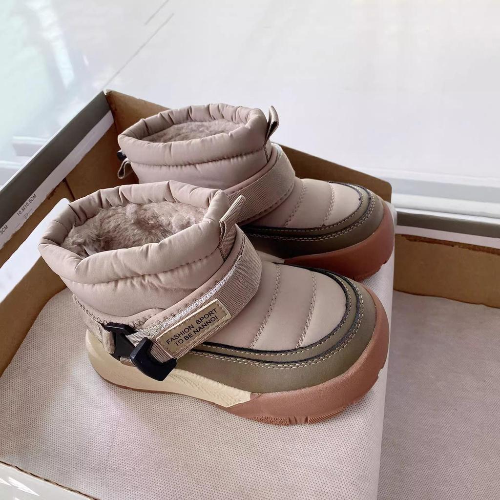 Kinder-Schneestiefel im koreanischen Stil: Winter-Sneaker mit weichen Sohlen, Plus Samt, dicke Baumwolle für Kleinkinder