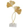 5.51in Iron Gold Leaf Cement Base Ornament  Bedroom Table Display Ornament