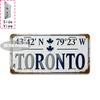 Retro Coordinate City Year Slogan License Plate Metal Tin Sign Vintage Wall Decor For Bar Cafe Home Garden
