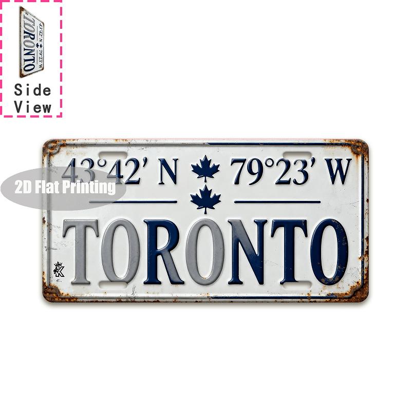 Retro Coordinate City Year Slogan License Plate Metal Tin Sign Vintage Wall Decor For Bar Cafe Home Garden