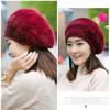 Casual Keep Warm Cap 5 Colors Rabbit Fur Cap Accessories Knitted Visor  Winter