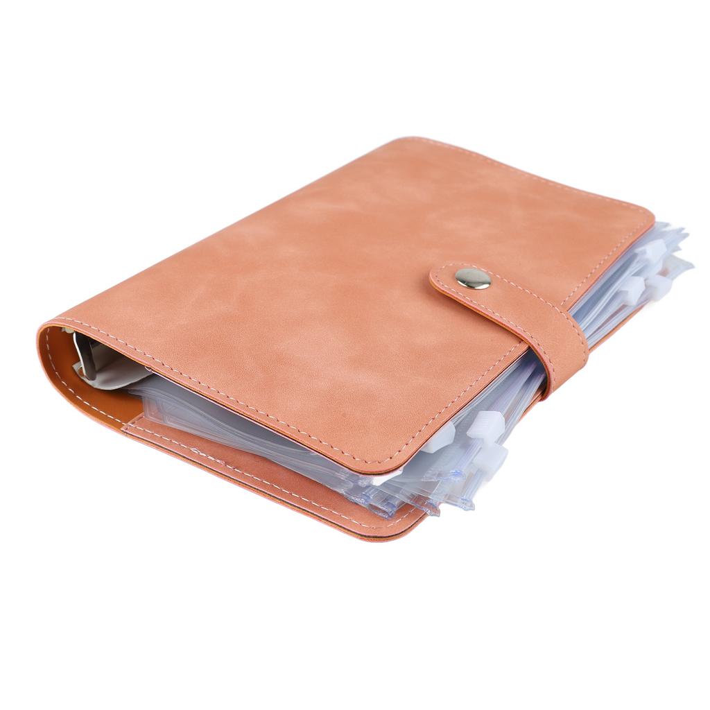 Levný pořadač A6 s více kapsami Nerezové kroužky PU kožený obal Portfolio pořadač pro