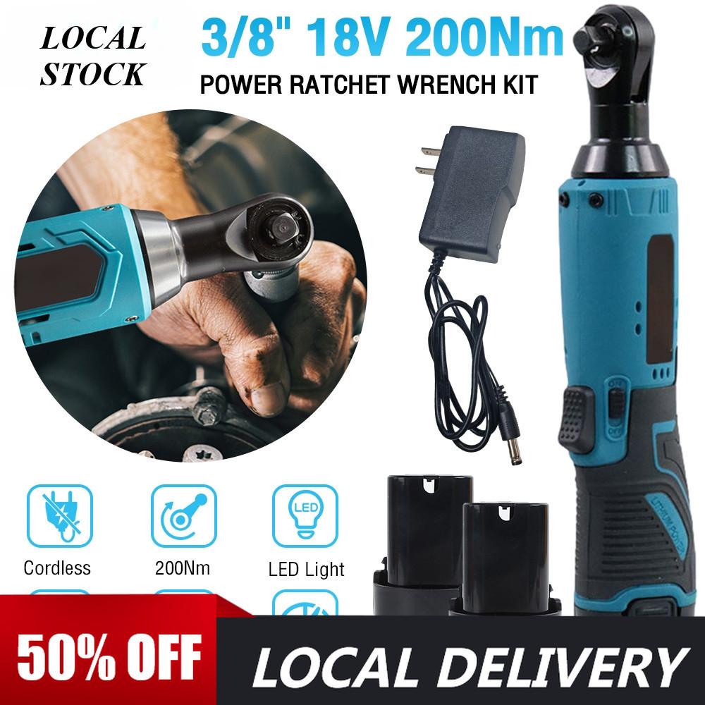 מפתח ראצ'ט אלחוטי 3/8" 12V מפתח חשמלי מפתח זווית ישרה מברגה מברגה כלי תיקון בורג אום