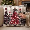 Vintage Christmas Pillow Cover Snowman Snowman Pillow Case Cute Xmas Tree Cushion Cover  Home Sofa