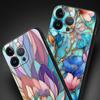 Fashion Flower Pattern Phone Case For iPhone 17 16 15 Pro Max 11 12 13 14 7 8 Plus SE 2020 X XR XS Cover Soft Black