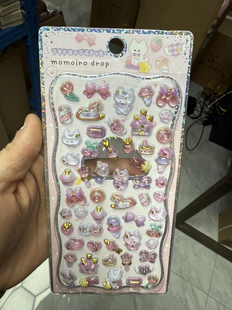 Embossed Animal 3D Crystal Sticker Diy Crafts Pvc Cartoon Animal Sticker Melody Relief Decorative Sticker Water Cup Decoration