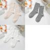 3 Pairs Women Cotton Solid Color Casual Socks Breatable Sports Sox Fashion Middle Tube Socks
