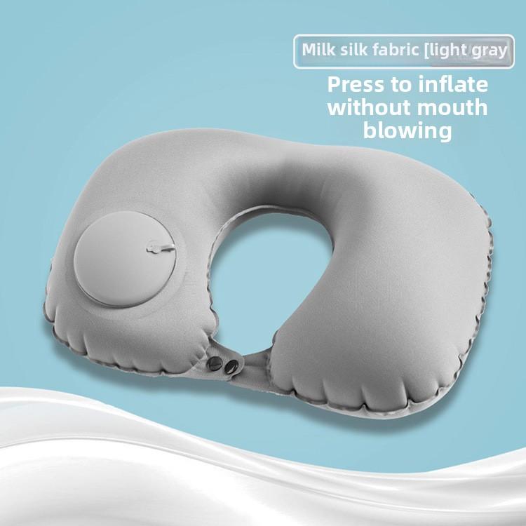 1PCS Pressurized Inflatable U-Shaped Neck Pillow for Travel Office  Outdoor Use - PVC Material Portable Cervical Support