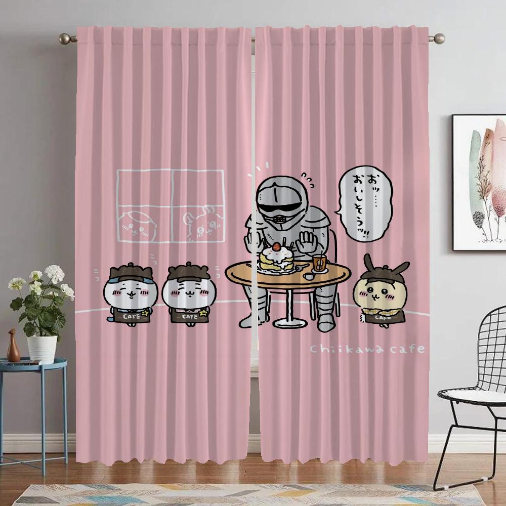 Chiikawas Partition Home Interior Curtains for Camera Living Room Curtain Shades Halloween Decoration Tulle for Bedroom Kitchen
