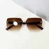 Frameless Trimmed Sunglasses, Fashionable And Simple Sunglasses, Women'S High-End Retro Square Sunglasses