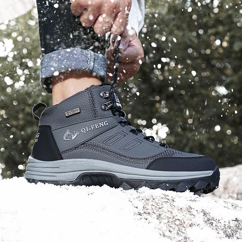 37-47 Fashion Plus Velvet Warm High Top Cotton Shoes Outdoor Mountaineering Shoes Travel Hiking Shoes Snow Boots