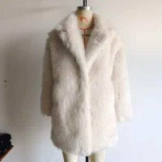 2024 Women's Furry Cotton-Padded Faux Fur Coat with Large Lapel - Fashionable Outerwear for Cross-Border Trade