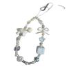 Stylish White Pony Bow Bead Phone Chain and Camera Bag Pendant Lanyard