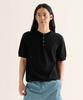 ANALOG MOOD Formal Henley Neck Cooling Short Sleeve Knit (Black)