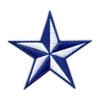 Patchion Sailing Star - Blue / White - Self-Adhesive Backing - Embroidered Patch/Badge/Emblem