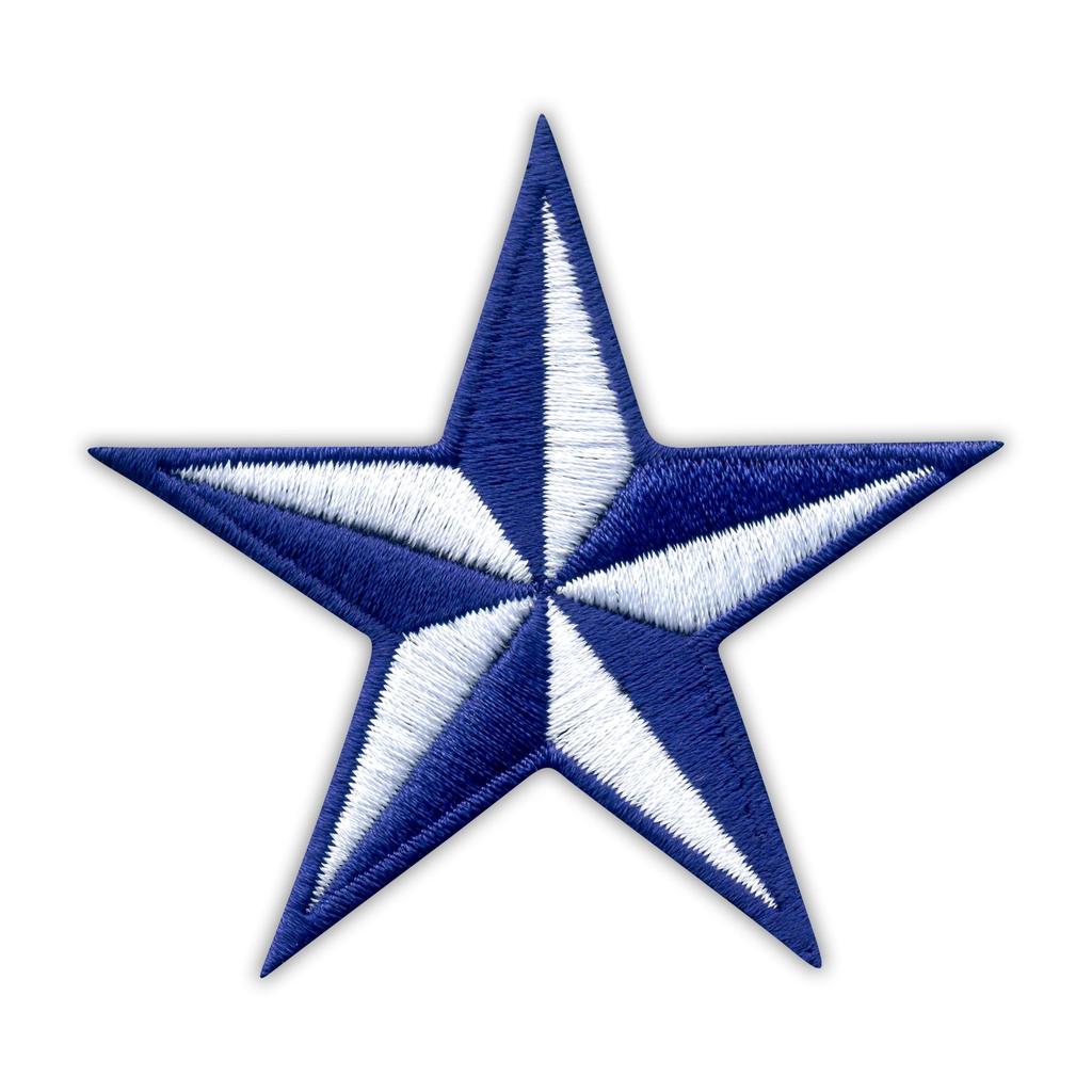 Patchion Sailing Star - Blue / White - Sew-on - Embroidered Patch/Badge/Emblem