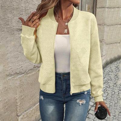 Kadın Bol Kesim Günlük Hafif Uzun Kollu Tam Fermuarlı Sweatshirt Ceket Palto Dış Giyim