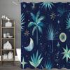 Moon Botanical Night Sky Shower Curtain, Bathroom Decorative Shower Curtain, Waterproof Shower Curtain with Hooks