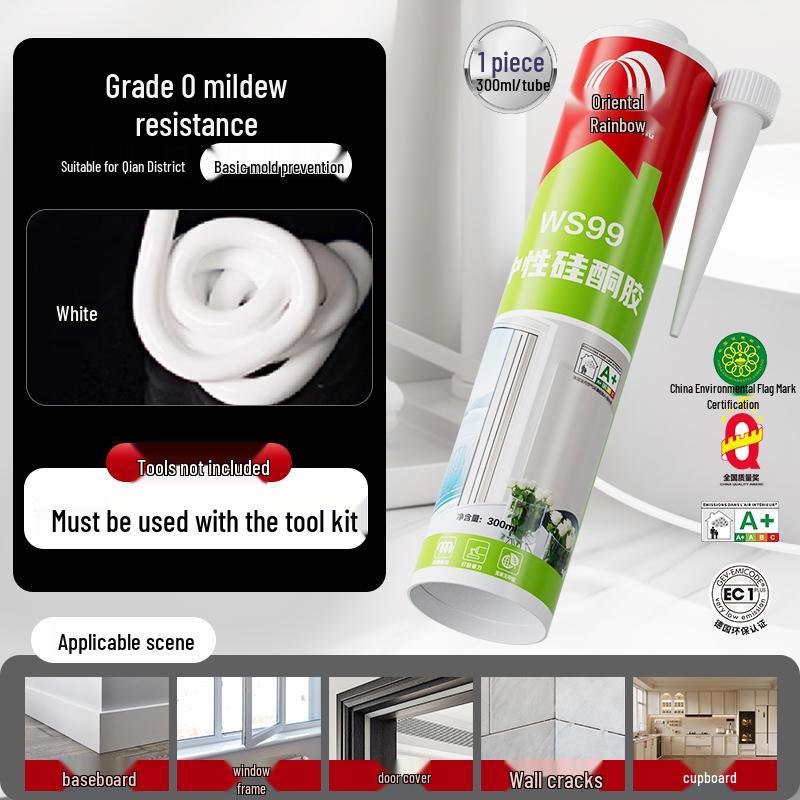 Yuhong Transparent Anti-Mold Waterproof Silicone Sealant for Kitchen, Bathroom, Window, Door, and Toilet.
