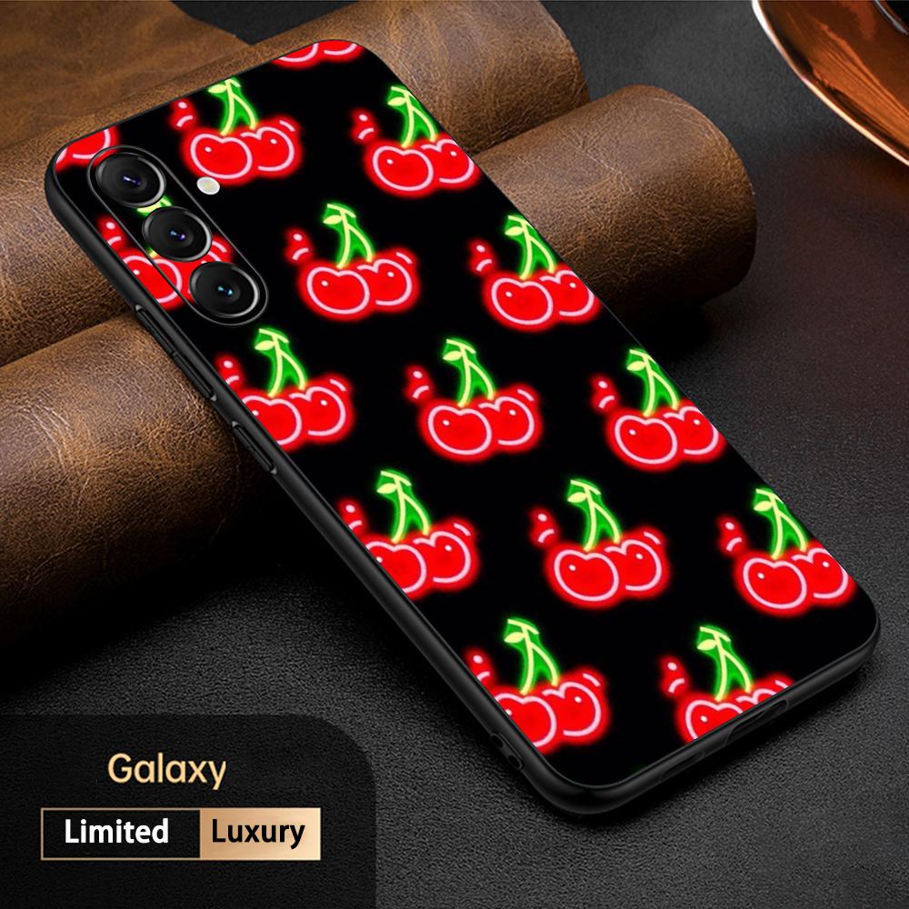 

Розовая вишня милый прекрасный узор плаката Чехол для телефона Для Samsung Galaxy S26 S25 S24 S23 S22 S21 Plus Ultra Note20 Мягкий черный Galaxy S23