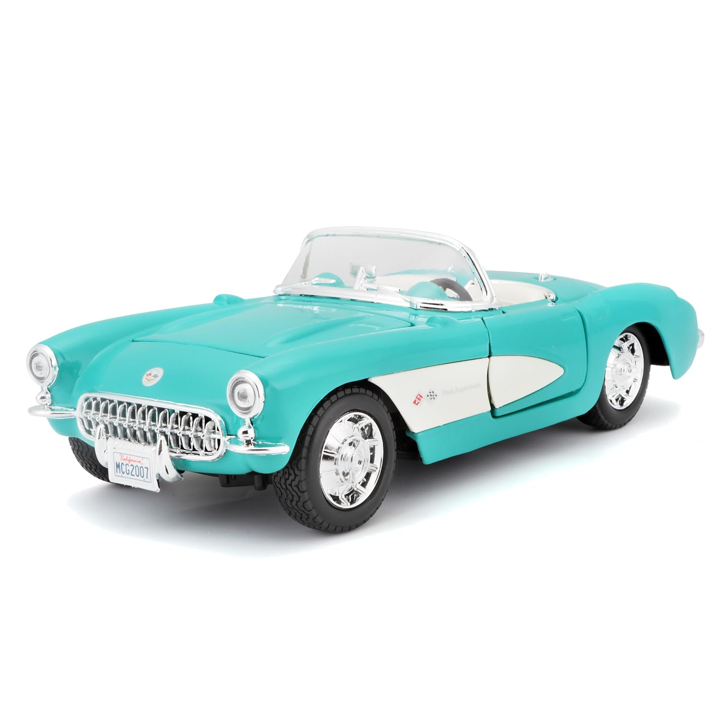 

Maisto 1/24 Scale 1957 Chevrolet Corvette Turquoise / Diecast Model Car, Finished Model, 31275 TQ