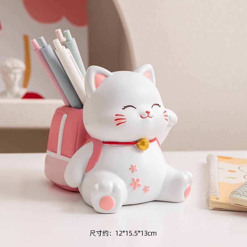 Creative Cute Character Sculpture Pen Holder Office Desktop Storage Decoration Student Practical Stationery Home Decoration
