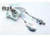 Beier Retro Titanium Steel Skull Tableware Set: Stainless Steel Fork and Spoon