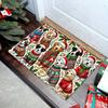 Christmas Dog Doormat Festive Flannel Rug, Non-Slip Low Pile Sponge Machine Washable Door Carpet for Home Decor