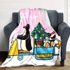 1pc Pingu3 Blanket, Gift, for Men and Women, Soft Blanket, Good for Sofa Bed Couch Travel, Lightweight Flannel Blanket