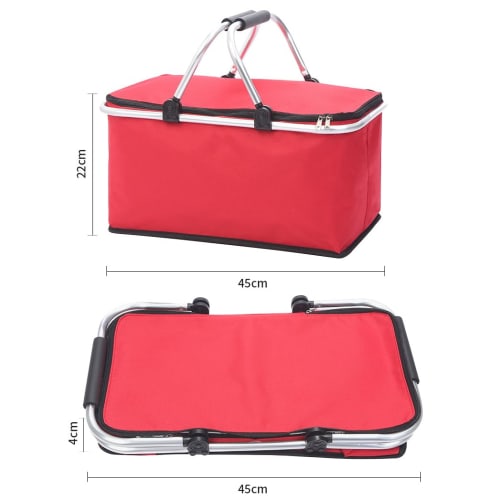 Rosoy Picnic Basket, Thermos Insulated Shopping Basket, Foldable, Waterproof, Insulated, and Foldable for Outdoor Activities, Cherry Blossom Viewing,