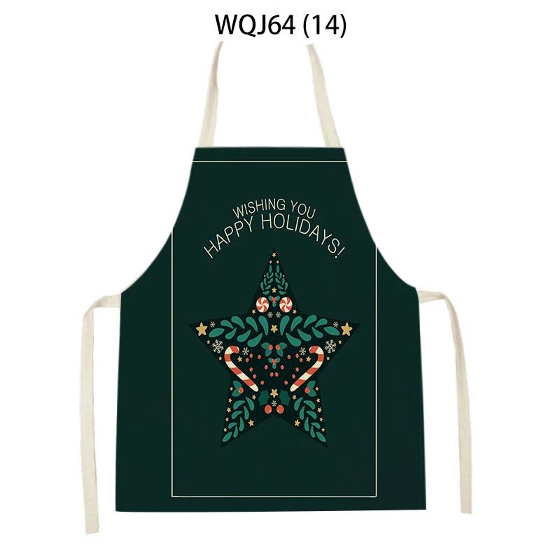Merry Christmas Tree Socks Gift Letter Printed Cleaning Kitchen Apron Baking Cooking Antifouling Apron Sleeveless Pinafore