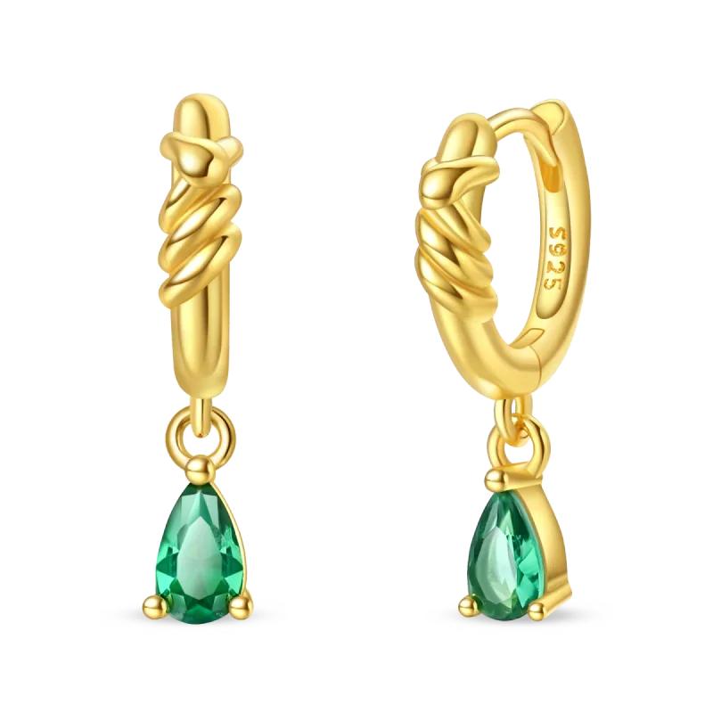 Original New In 925 Silver Gold Star And Moon Pave Colored Zircon Earrings For Women Trending Fashion Jewelry Birthday Gift