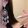 Exaggerated Design Water Drop Earrings Colored Crystal Tassel Earrings  Ladies' Jewelry