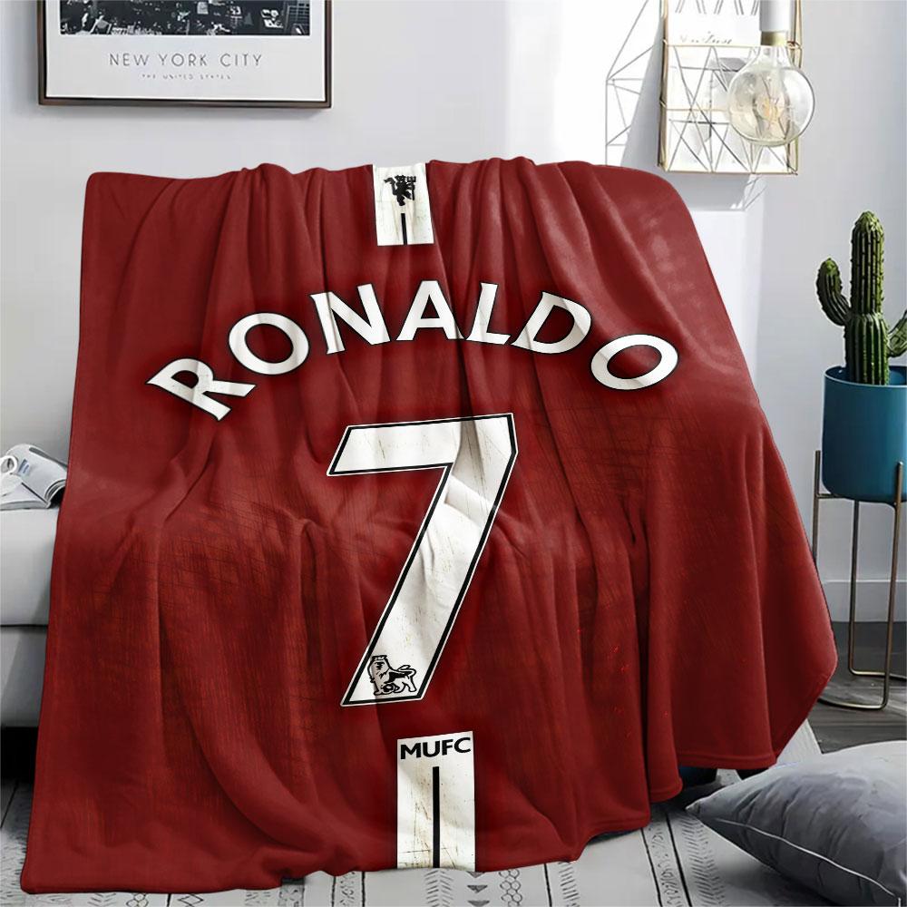 Cristiano Ronaldo Printed Flannel Blanket, Soft Throw for Bedroom Sofa, Washable,soccer Fan Merchandise, Great Gift.
