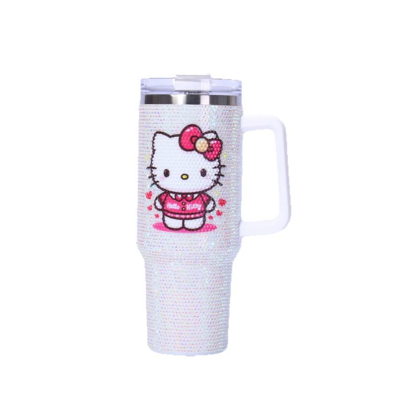 40oz Insulated Car Mug With Handle Accent 304 Stainless Steel Leak-Proof Travel Cup Home Office Outdoor Sports