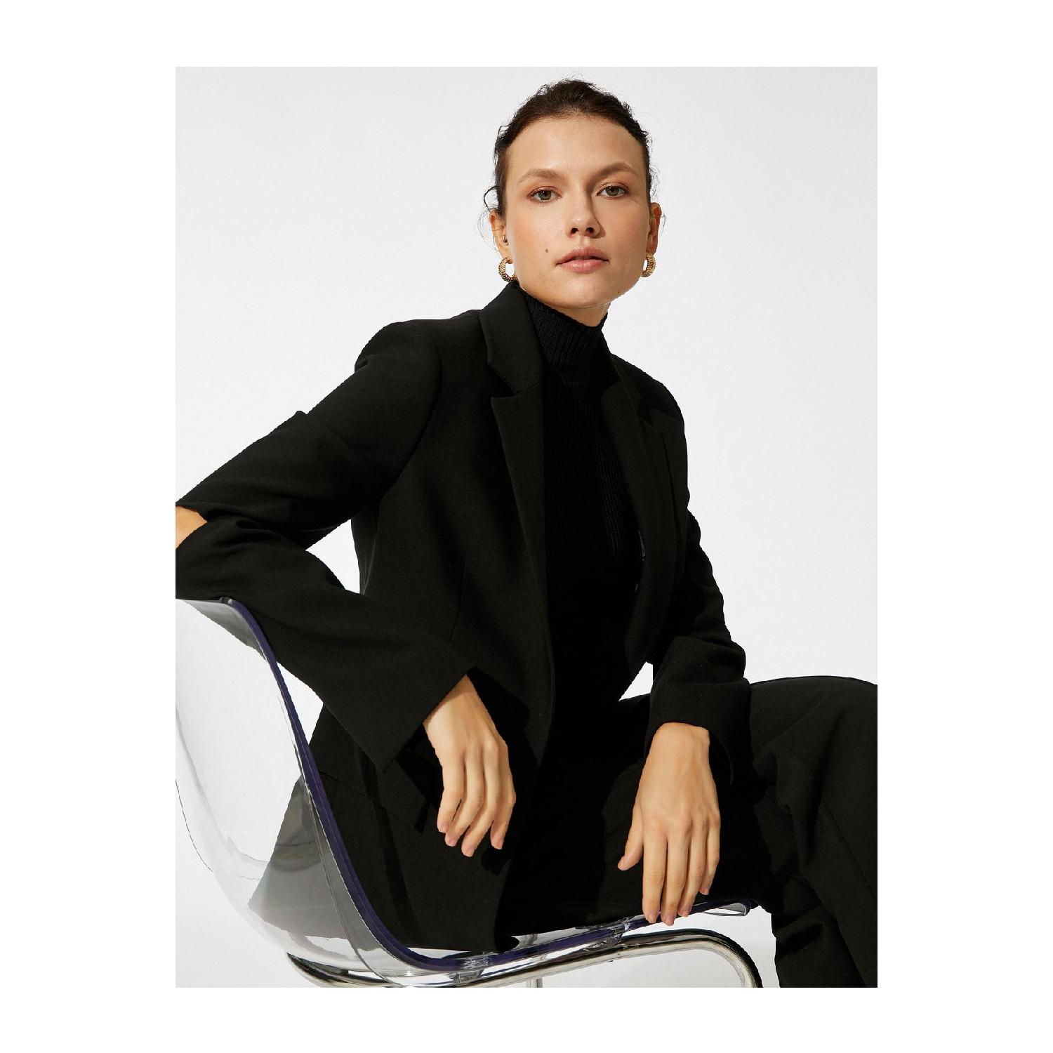 

Window Detailed Blazer Jacket 34 чёрный