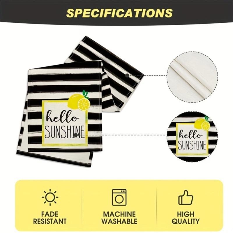 Elegant Table Runner Table Cloth Striped Lemon Table Decors for Kitchen Lemon Theme Tablecloth Perfect for Party