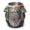 Resin stainless steel cup dragon skull modeling mug goblet home decoration ornament