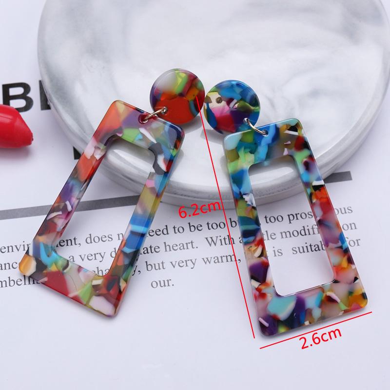 New Wine Red Geometric Hanging Earrings for Women Metal Pendants Dangle Earrings Red Color Exaggerated Drop Earrings aretes
