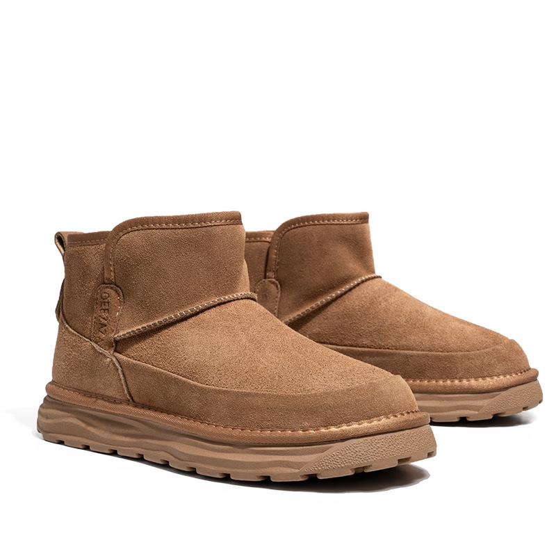 Men's Northeast Outdoor Snow Boots - Thick Sole, Heightened Plush, Cotton Lined Martin Style