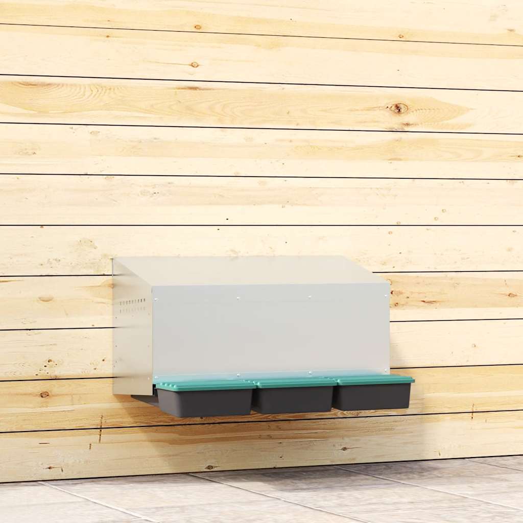 Hühnerlegebox 3 Fächer Wandmontage Verzinkter Stahl