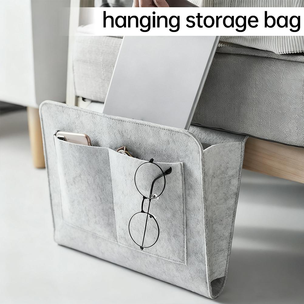 Bedside Hanging Storage Bag Mobile Phone Remote Control Storage Hanging Tissue Bedside Bag Storage Book Bag Box D1D6