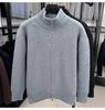 Men's Versatile Thick Knit Cardigan with Stand Collar Zipper - Autumn/Winter 2025 Warm Sweater