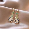 Monet Garden Style Oil Painting Baroque Pearl Earrings - French Court Inspired Light Luxury Accessories