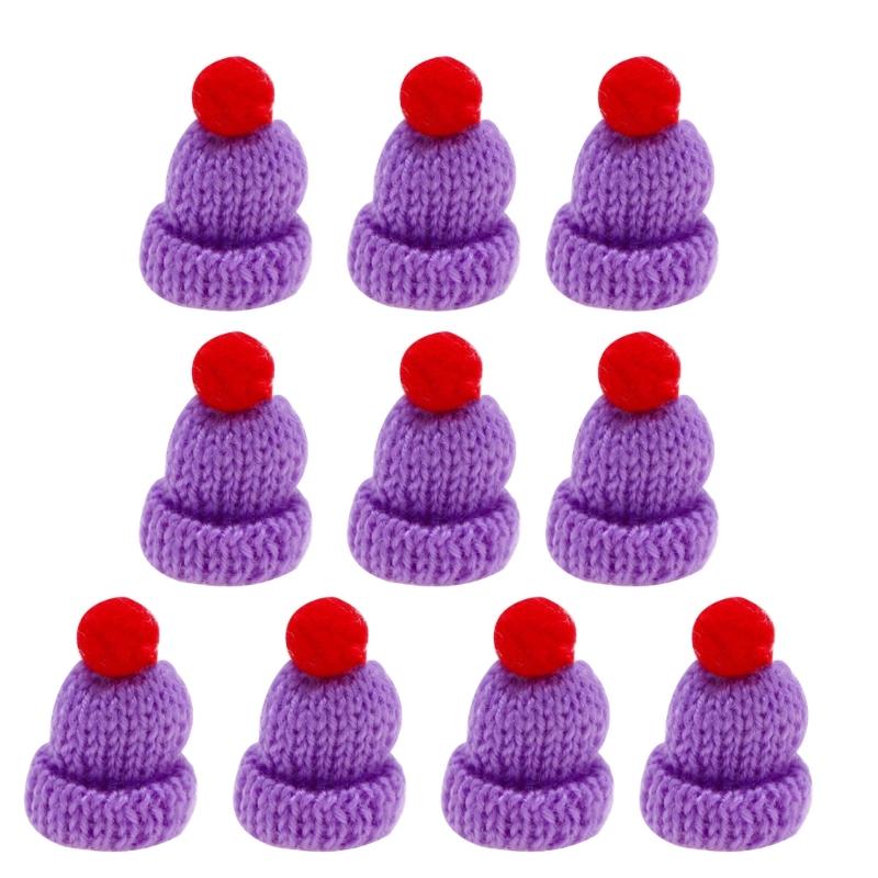 Pack of 10 Mini Knitted Hats for DIY Crafts and Girls Gifts Household Decoration for Kid Girl Boys Handicraft Crafts